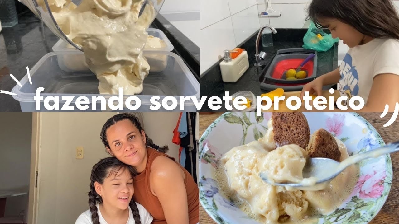 Sorvete de manga com whey protein 