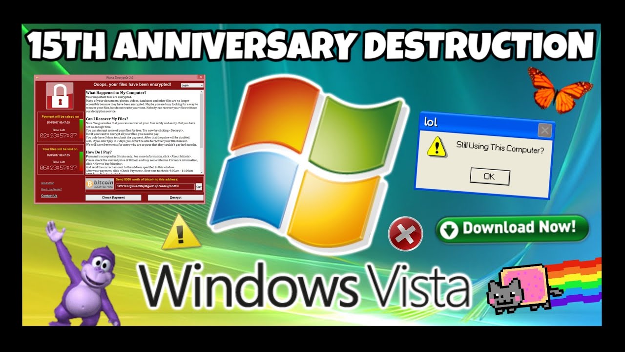 Destroying Windows Vista with viruses (15th anniversary celebration)