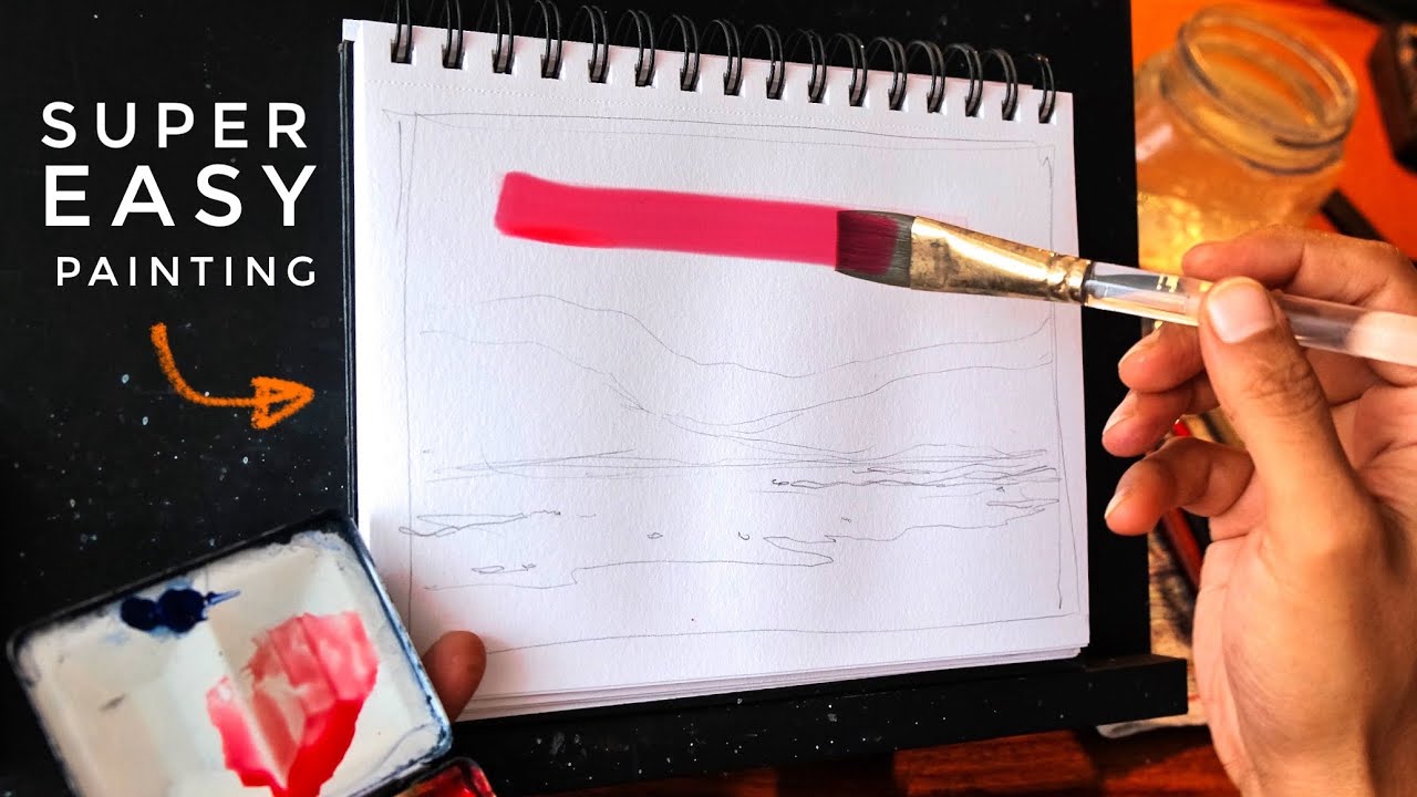 Easy Step by Step Watercolor Tutorial for Absolute Beginners ~ A Beautiful Lake Mountain Scene