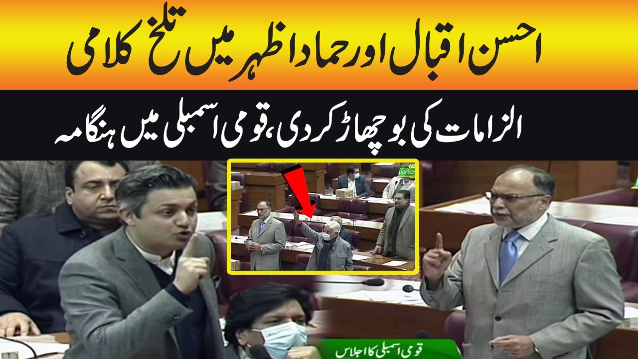 WATCH! Ahsan Iqbal And Hammad Azhar Fight In National Assembly
