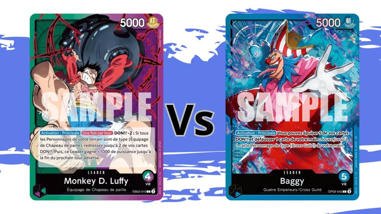 Tournoi Boutique - 1er round One Piece card game  : Baggy contre  Luffy Green Purple