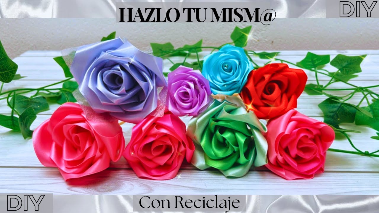🌹DIY: COMO hacer ROSAS de CINTAS, TUTORIAL PASO A PASO