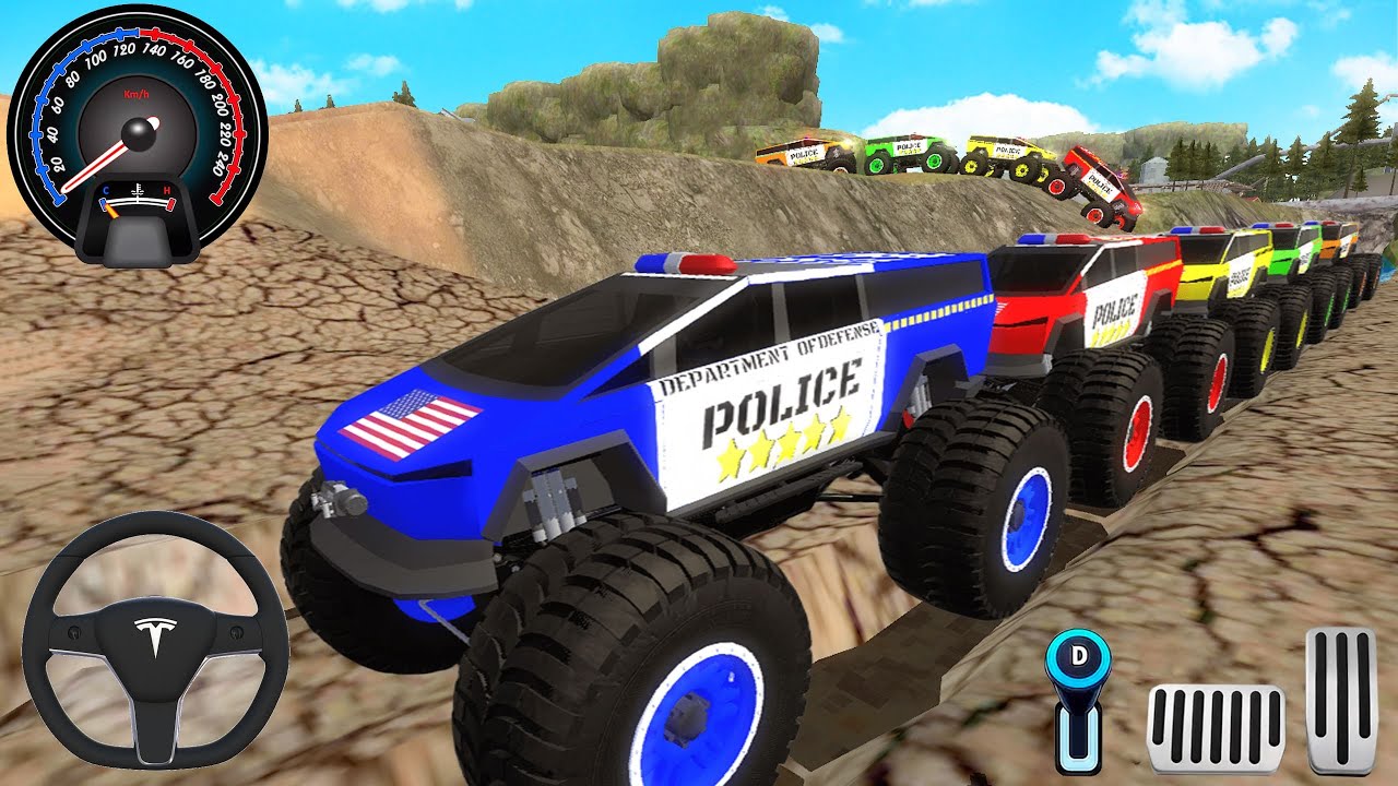 Juegos De Carros - Police Monster Trucks Impossible Driver #2 - Car Extreme Racing Android Gameplay
