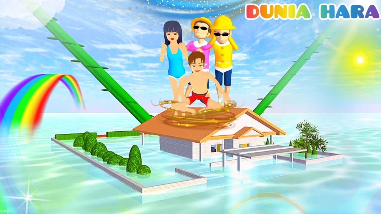 Hah Yuta Mio Hilang 😱 | Rumah Yuta Tenggelam Di Laut Pantai ❗️Kacang Ajaib Sakura School Simulator