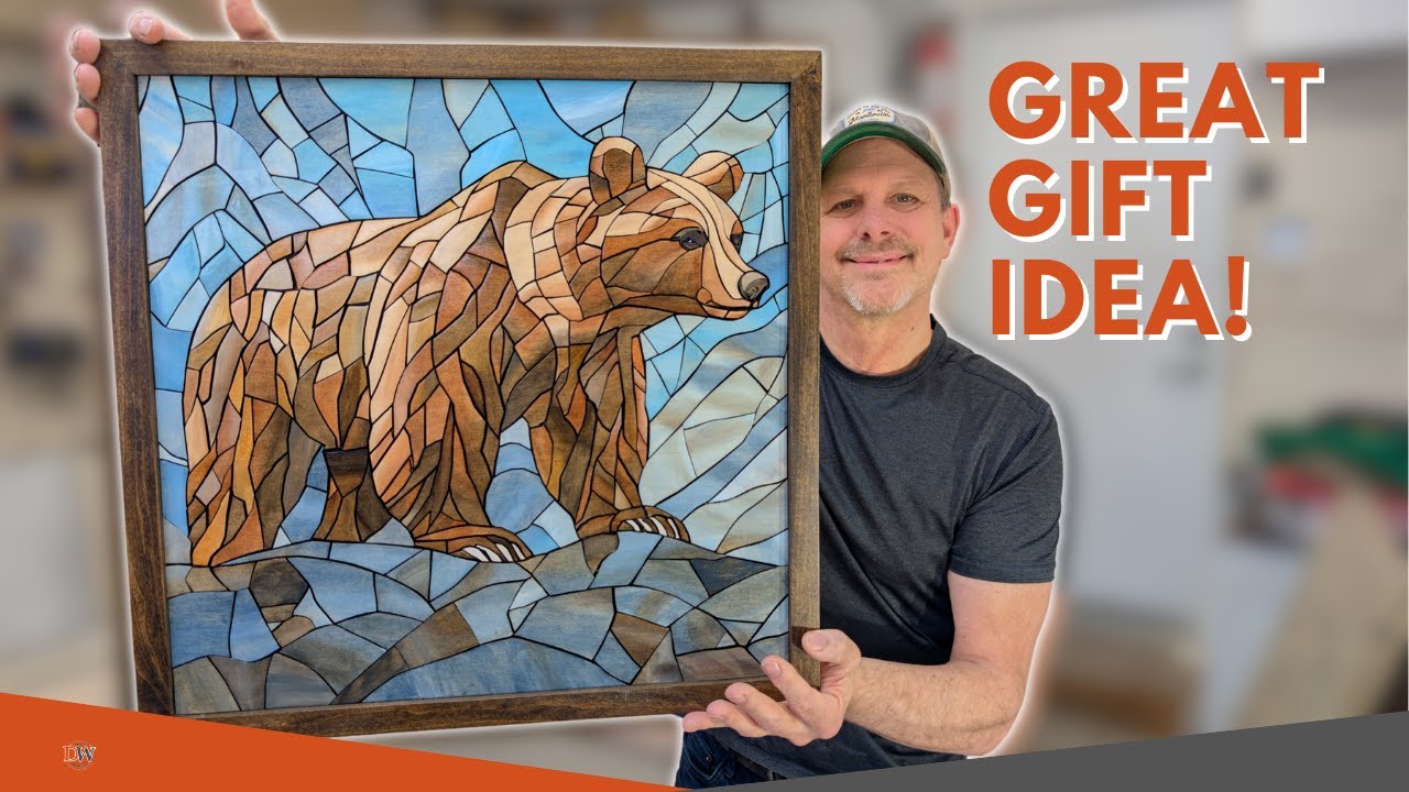 Stained Glass Illusion Art: Laser-Cut Brown Bear for My Son