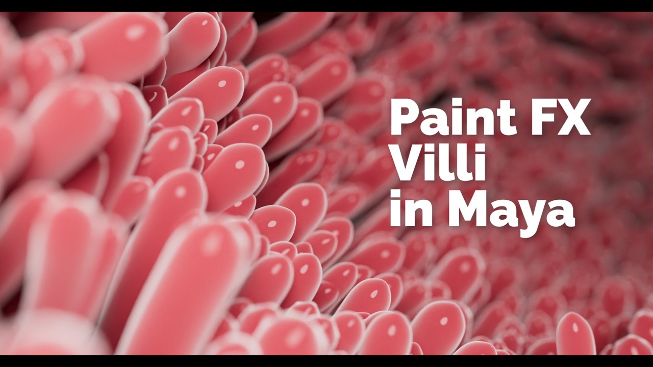 Микроворсинки, созданные с помощью Paint FX в Maya.
