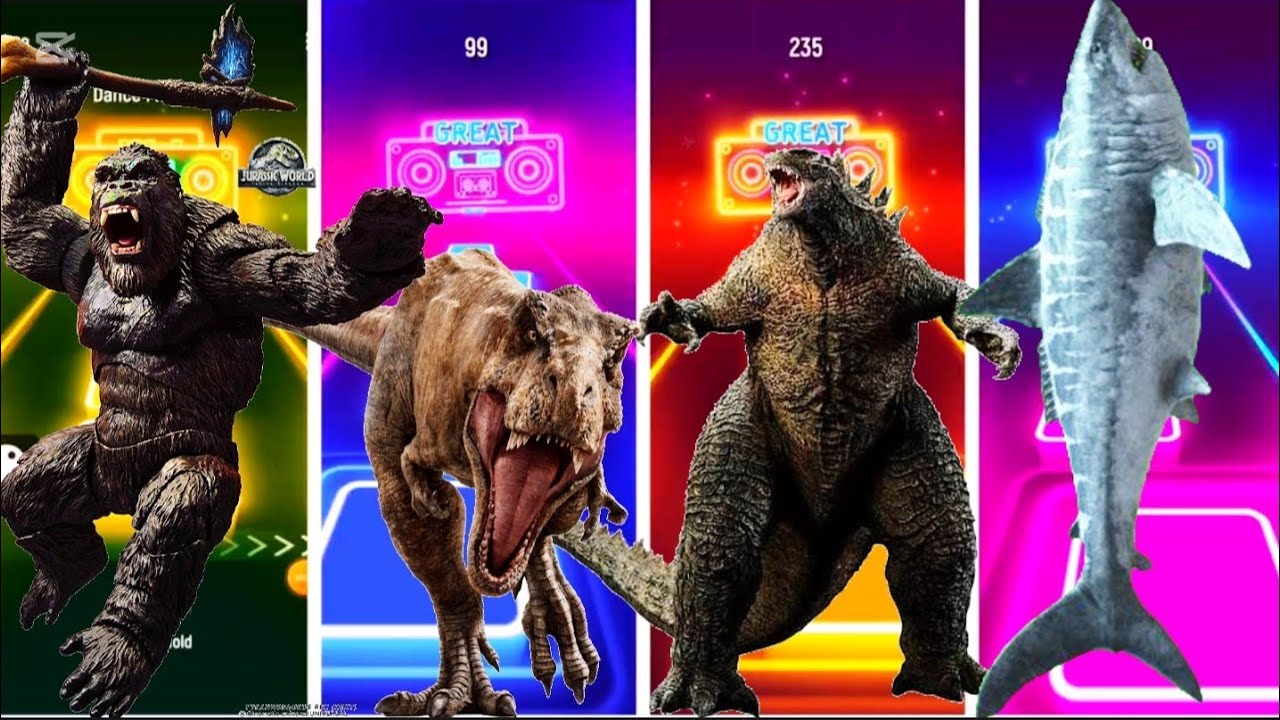 MEGALADON🦖🦖 Mosasaurus VS TheDinasaurVs The Tyranosaurus Vs TheMegalodon Coffin I TilesHop🦖