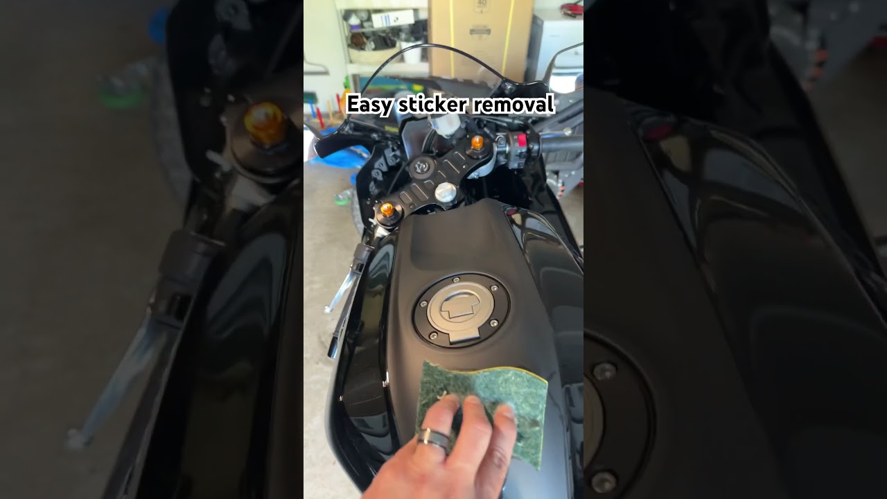 Easy safety sticker removal. You&rsquo;re welcome. #bikelife #moto #motogp  #yamaha #yamahar7 #r7