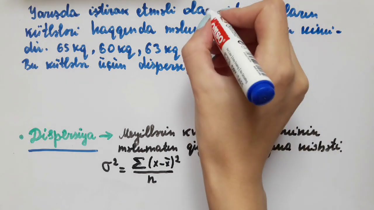 Statistikanın elementləri .Ədədi orta,moda,median,Meyil,Dispersiya,standart meyil
