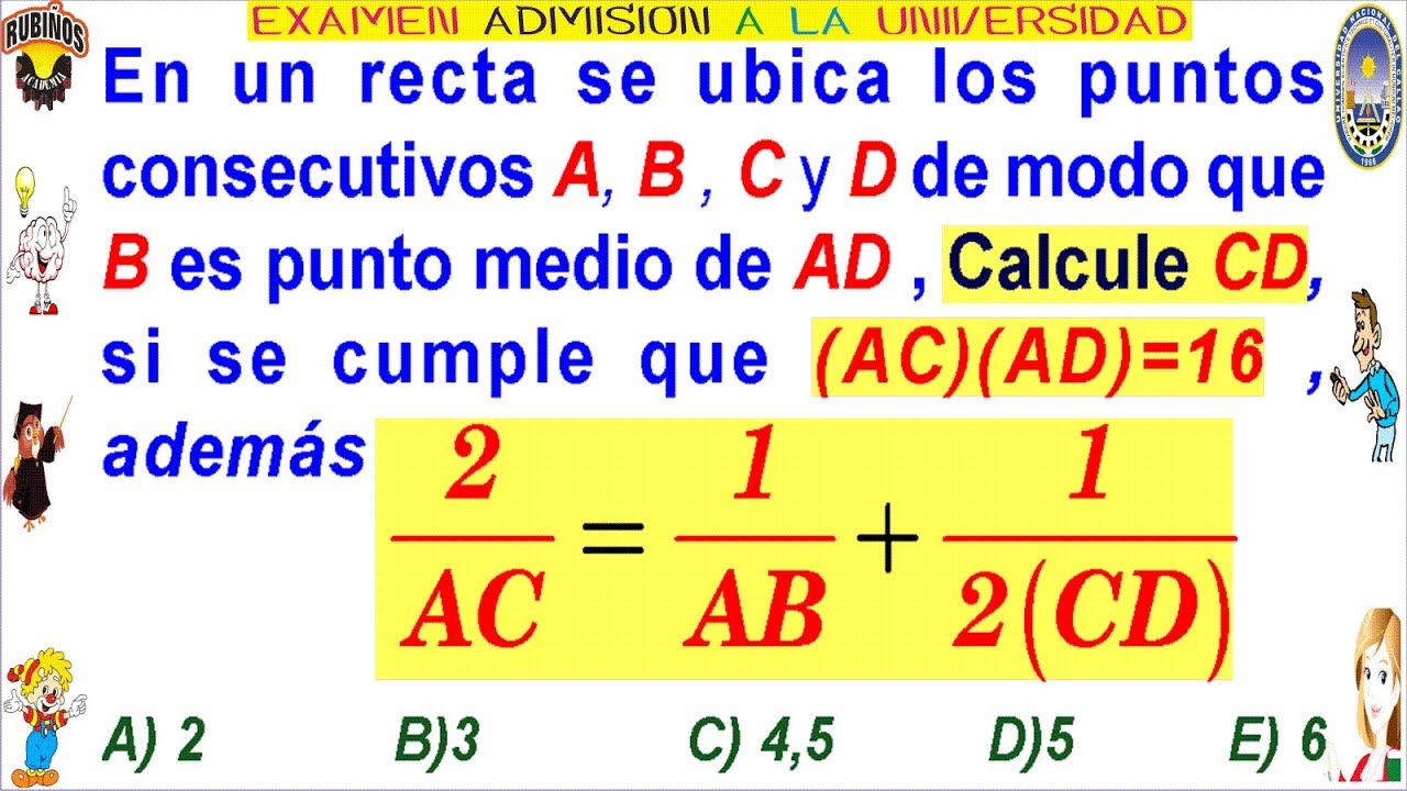 Examen Admisión a la Universidad CALLAO - Segmentos Geometría Solucionario UNAC