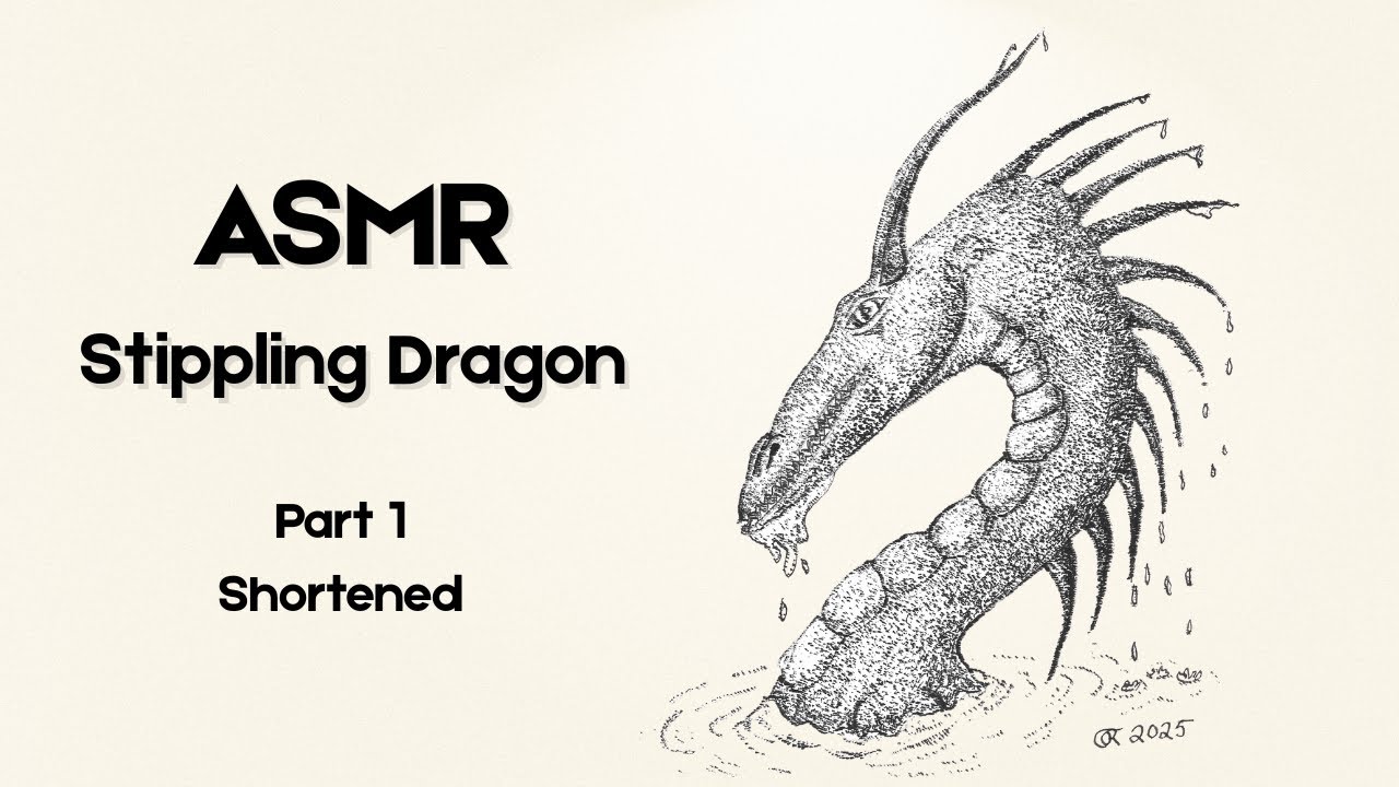 ASMR Dragon Stippling Part 1 | Relaxing Artistic Process No Talking