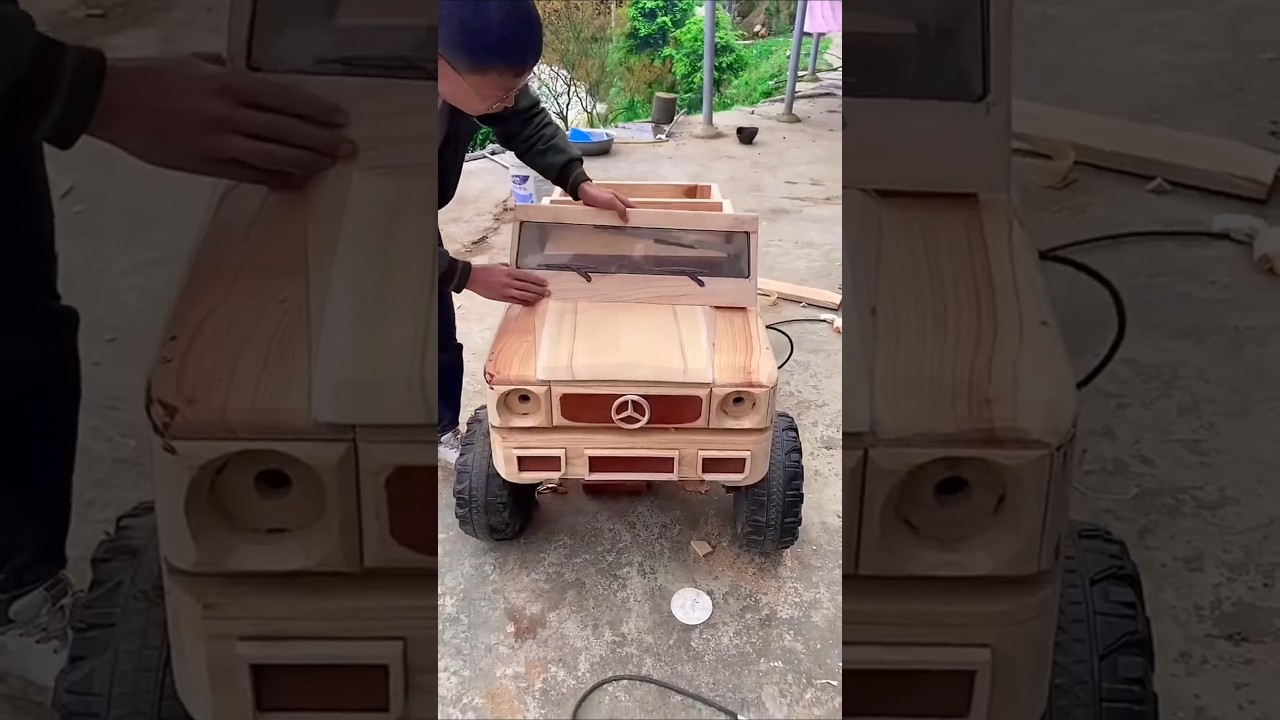 Бедный отец сделал машинку из дерева 🚗😭~ мини-игрушка из дерева - столярное мастерство/работа по ...