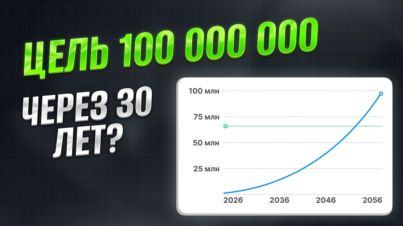 Цель - 100 000 000 рублей через 30 лет. 27.02.26
