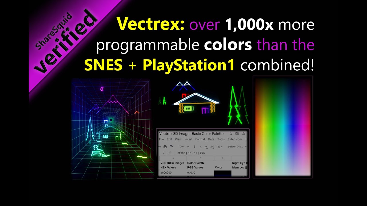 Secret trick unlocking 48-bit color vectors on a 1982 Vectrex!
