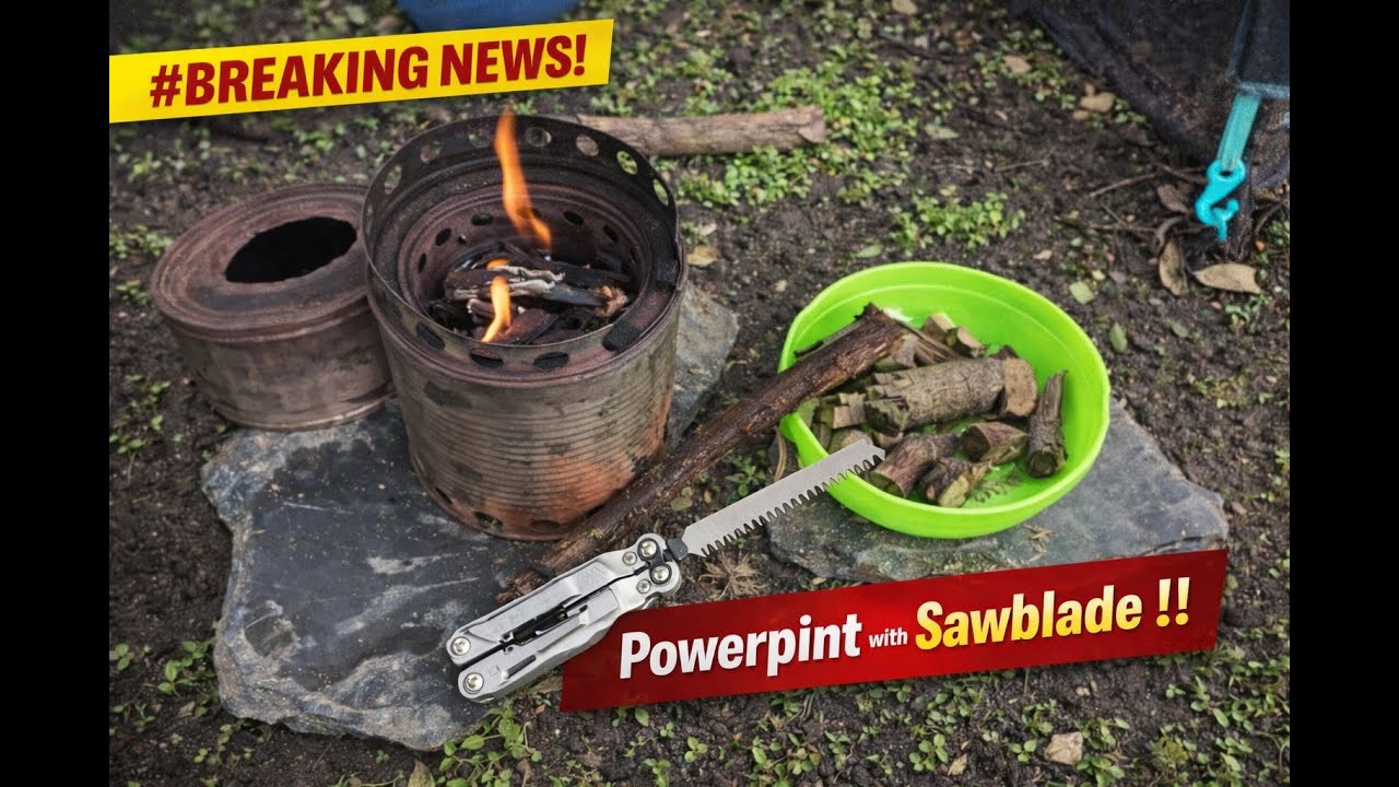 Breaking News!  - T Shank SAW HACK turns PowerPint into PERFECT Camping Tool! #outdoors #multitool