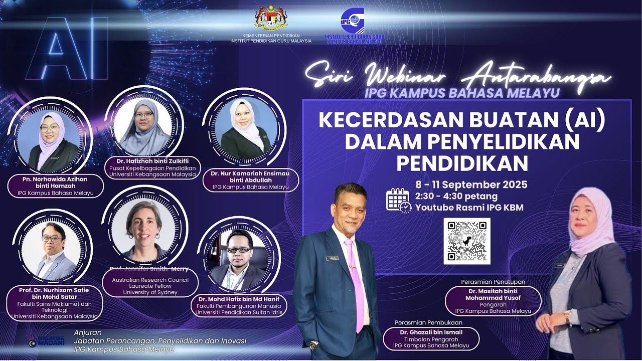 Siri 3: Webinar Antarabangsa IPGKBM Kecerdasan Buatan (AI) dalam Penyelidikan Pendidikan