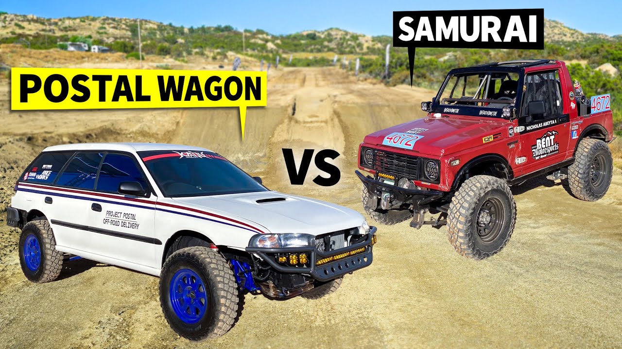 KOH Veteran vs FRESH Build! Suzuki Samurai Race Truck vs 400hp Subaru Legacy Mail Wagon IN THE DIRT