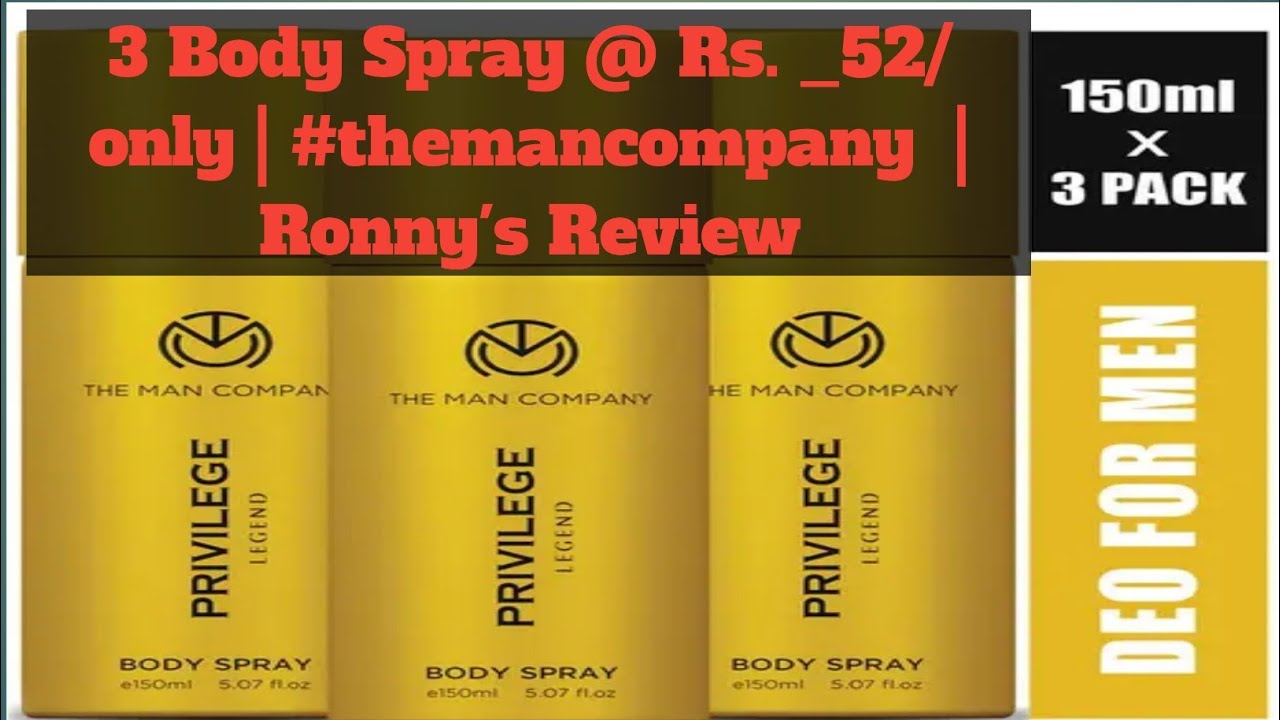 3 Body Spray @ Rs. _52/ only | #themancompany  | Ronny's Review