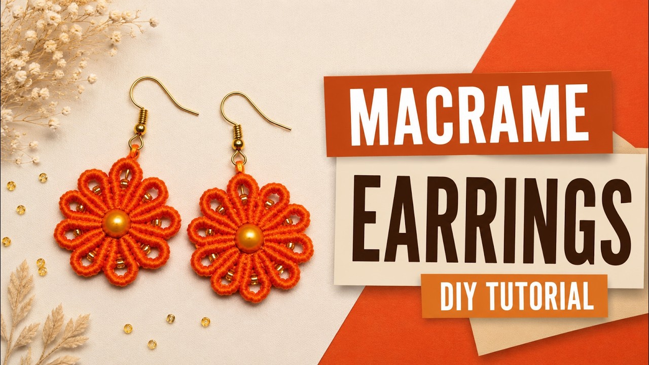 СЕРЬГИ МАКРАМЕ цветочки) MACRAME flower EARRINGS)