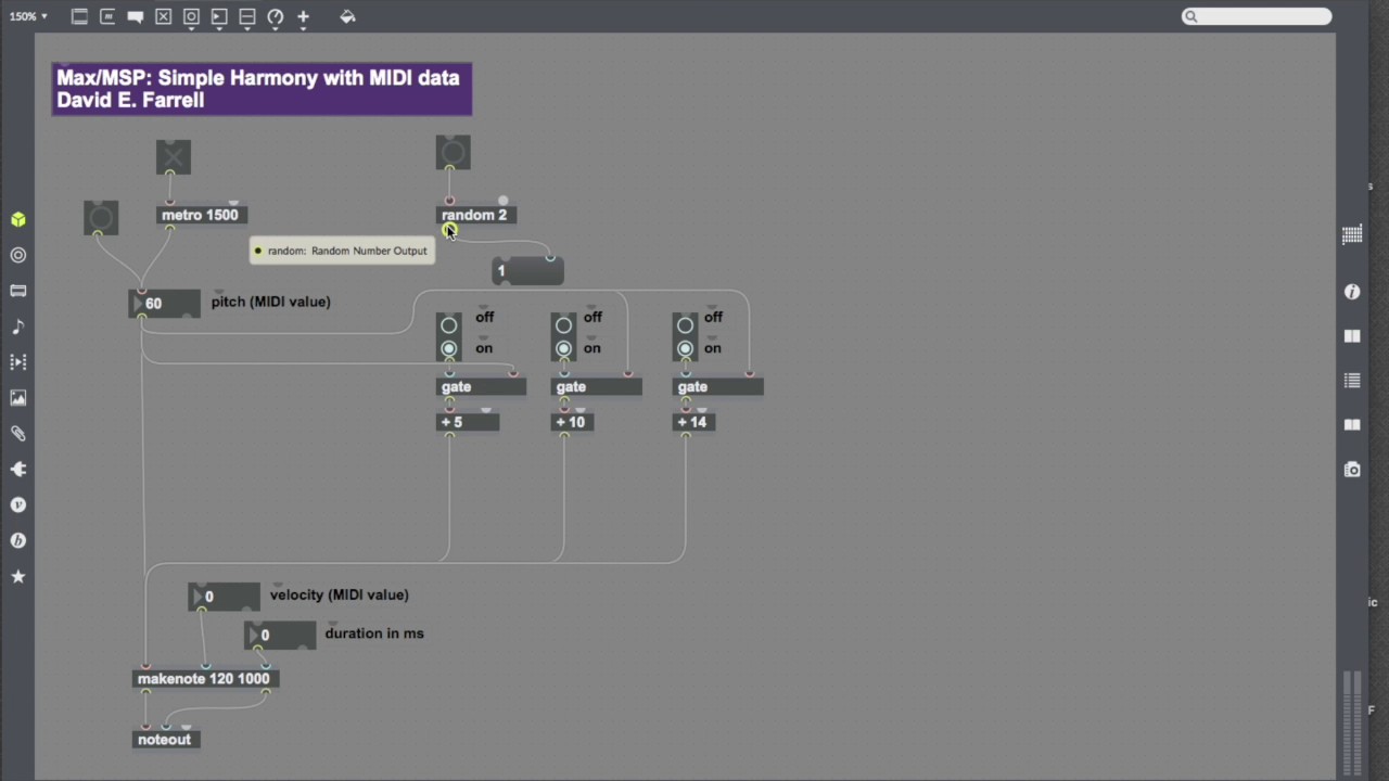 Max/MSP: Simple Harmony through routing MIDI data.