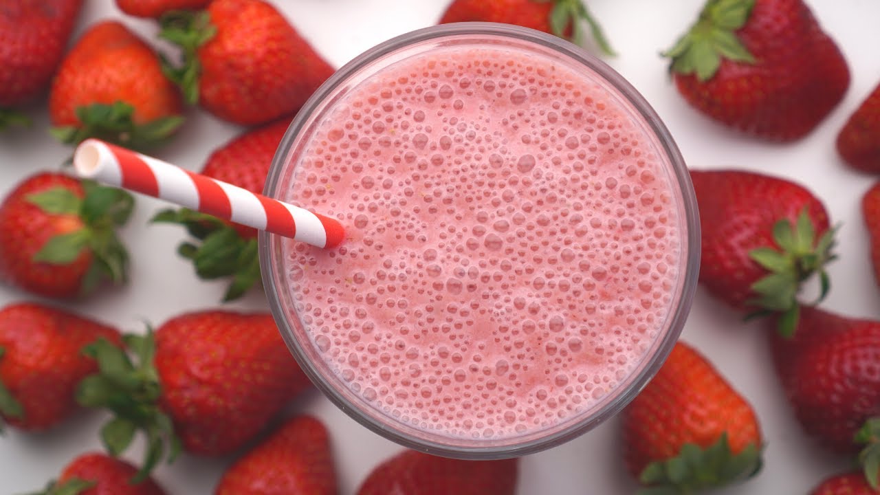 ¡Haz este Delicioso JUGO de FRESA con Leche!