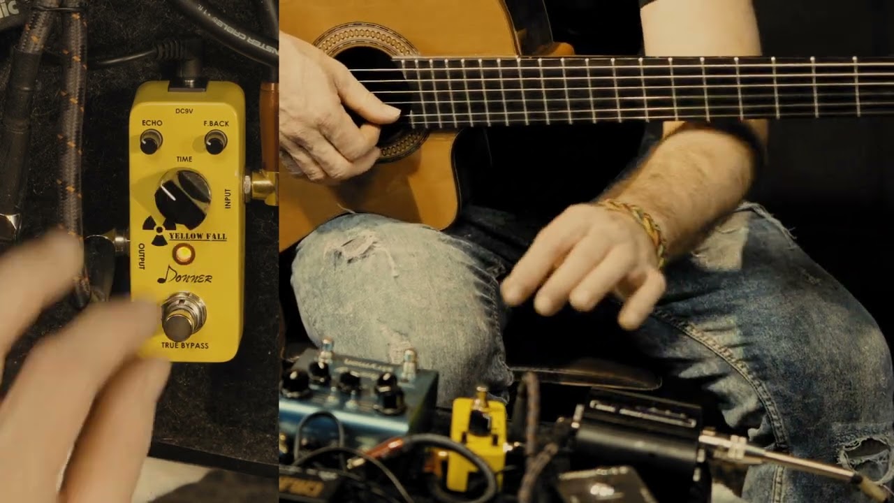 Donner Yellow Fall - how does this tiny delay pedal work? - review & demo