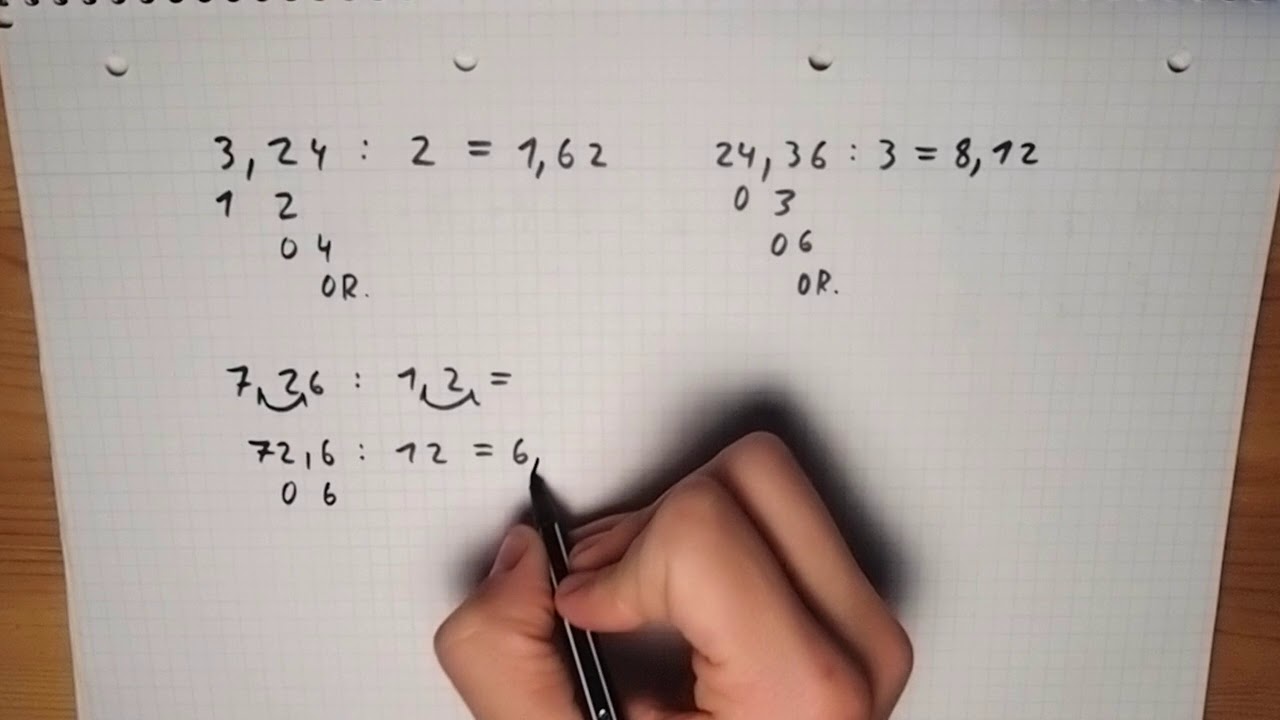 Dezimalzahlen Dividieren | Mit Stift und Papier