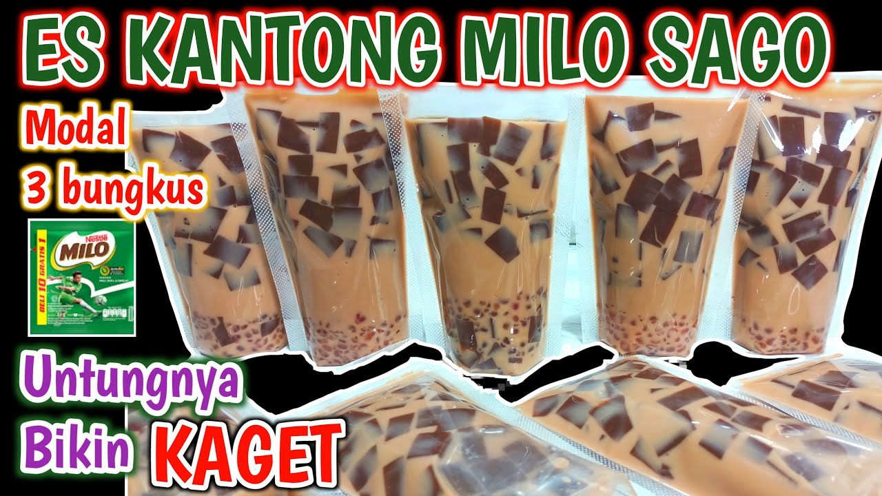 NYESEL BARU TAU TERNYATA ENAK BANGET !! ES KANTONG MILO JELLY SAGO SUPER ENAK IDE JUALAN LARIS MANIS