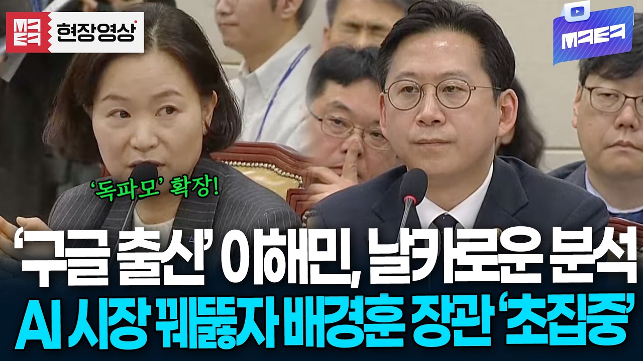 '구글 출신' 이해민 의원, AI 시장 꿰뚫는 날카로운 분석에 배경훈 장관 '초집중'