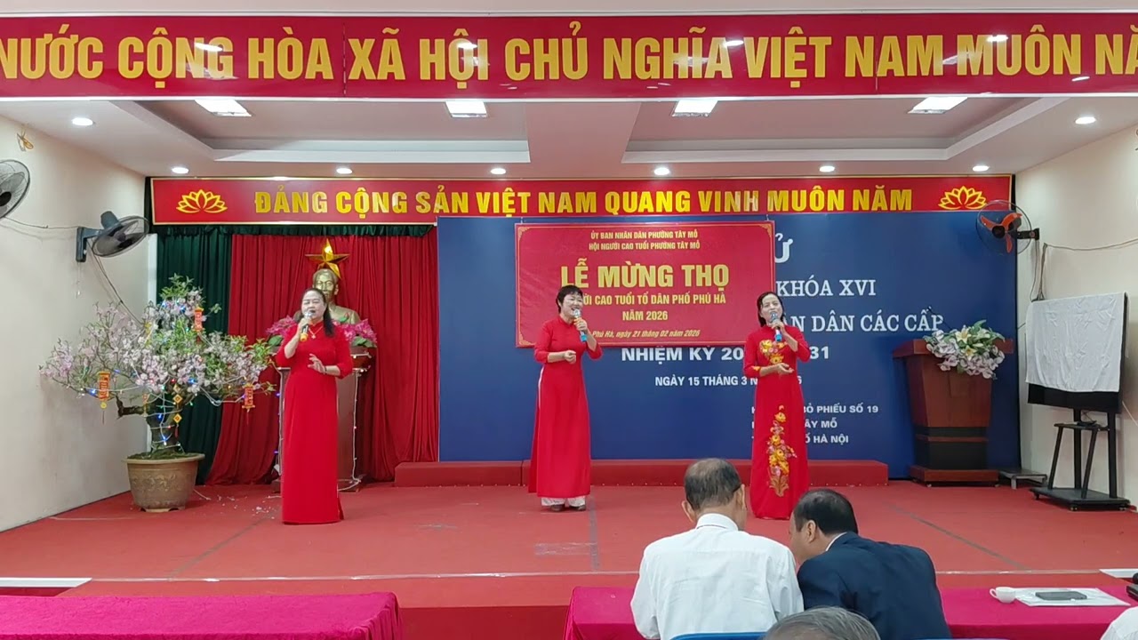 Tam ca nữ với bài hát: Bài ca Thống nhất , Lễ mừng thọ các Cụ TDP Phú Hà. 