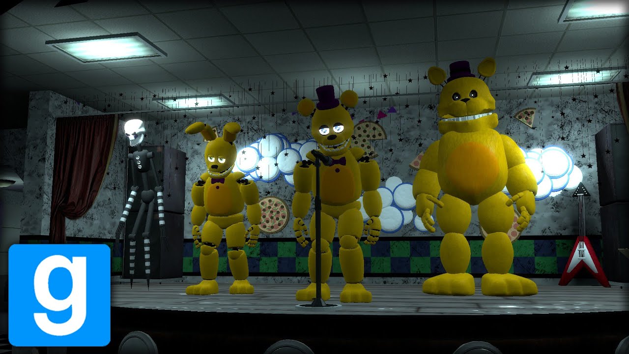 Facing Srpinting Fredbear, Spring Freddy & Bonnie, The Thing Nextbot Chase | GMod Sandbox