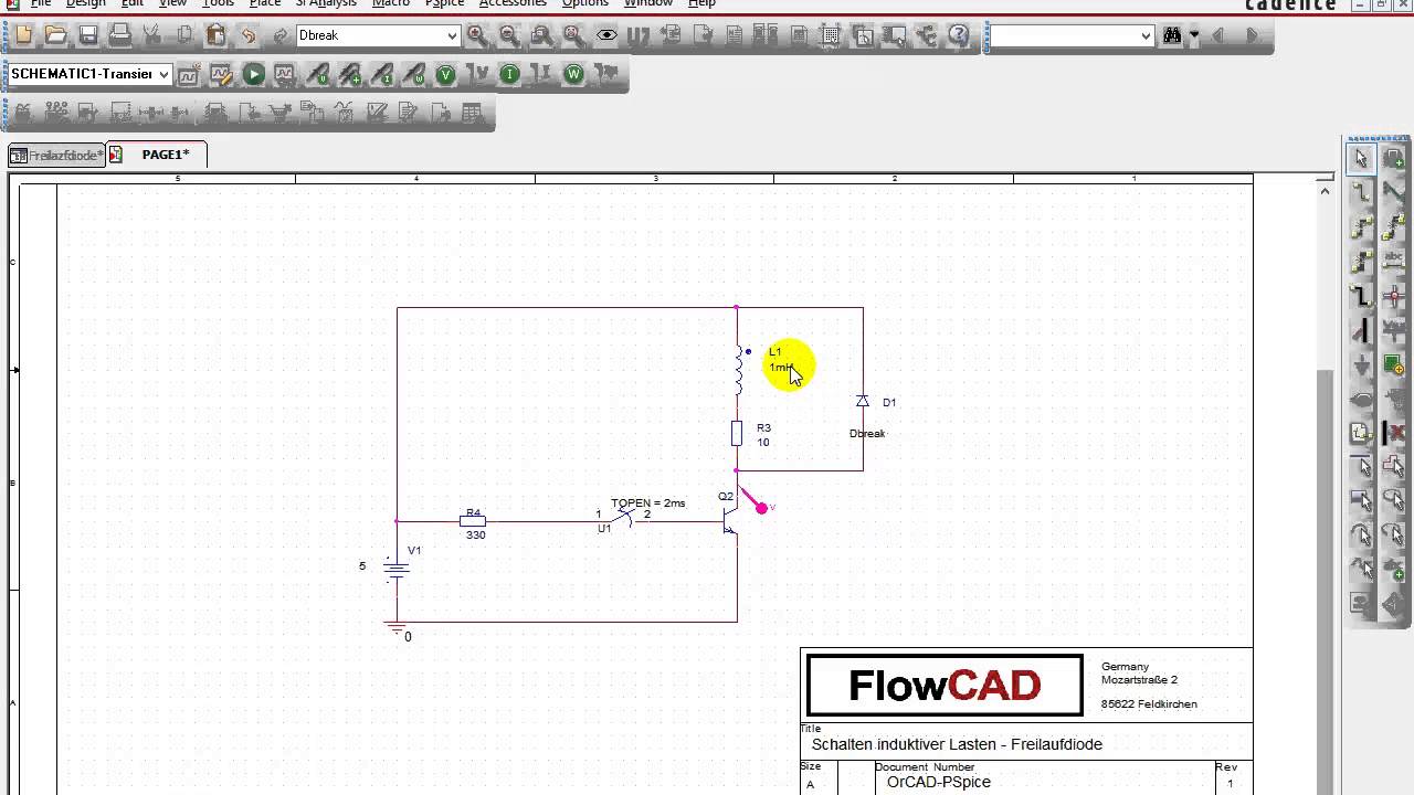 Schalten induktiver Lasten mit Freilaufdiode
