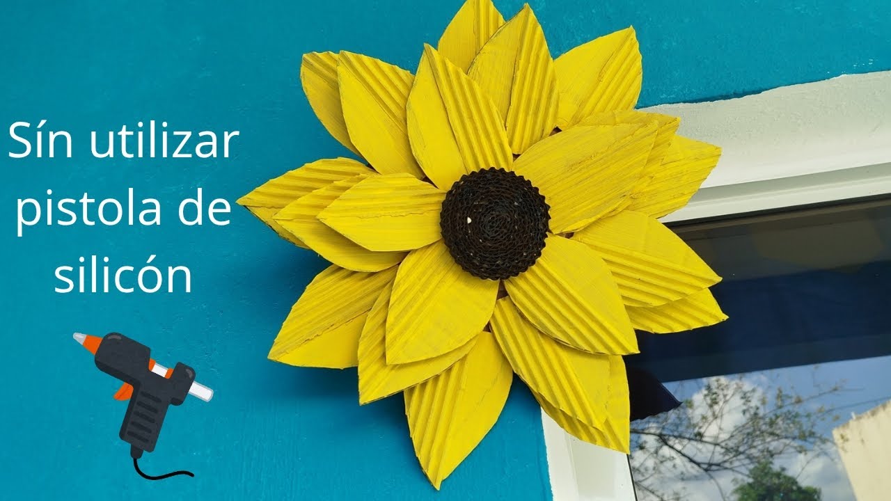 Girasol de cartón 