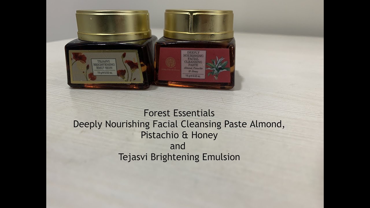 Forest Essentials Facial Cleansing Paste Almond, Pistachio & Honey & Tejasvi Brightening Emulsion