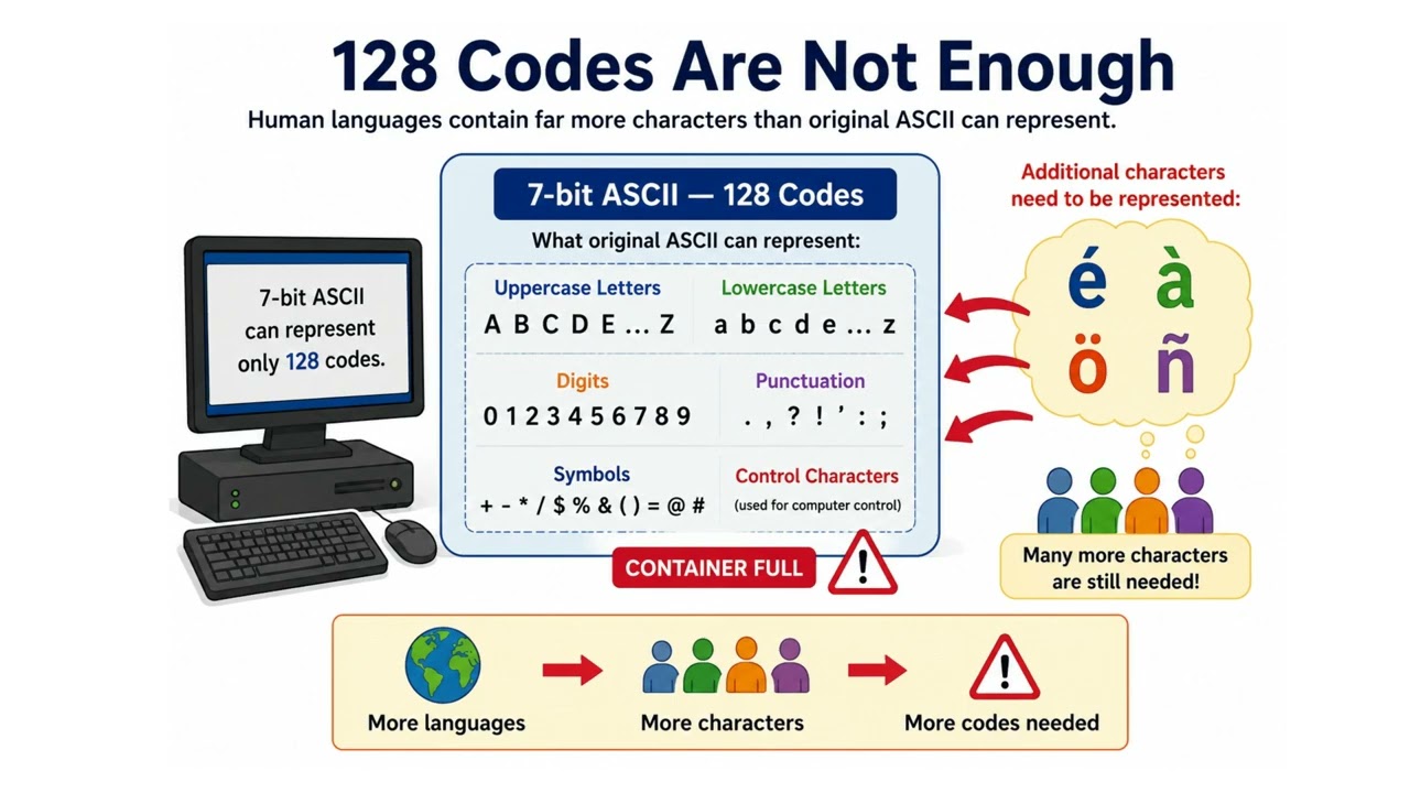 Extended ASCII Explained | 7-Bit vs 8-Bit ASCII | 128 vs 256 Codes | IGCSE Computer Science