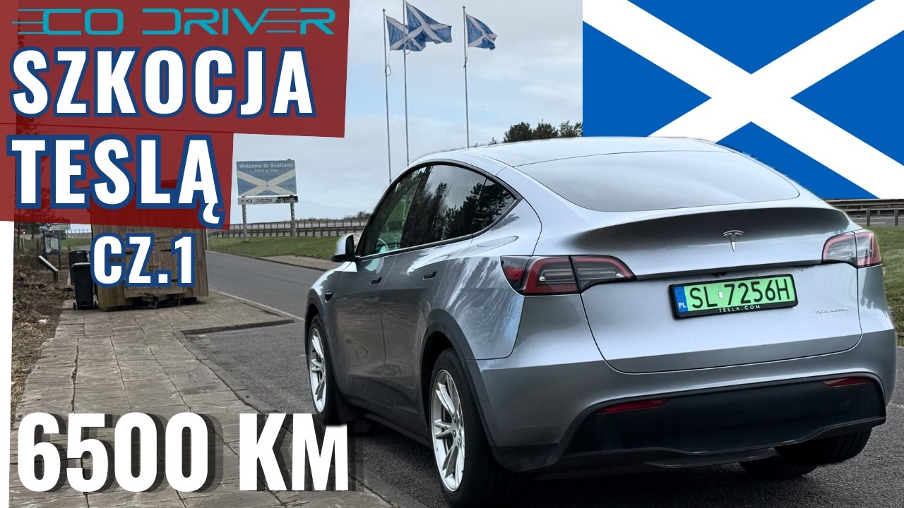Tesla Model Y - Podr&oacute;ż do Szkocji cz.1| EuroTunel, Katedra w Kolonii, Londyn, jazda po lewej stronie