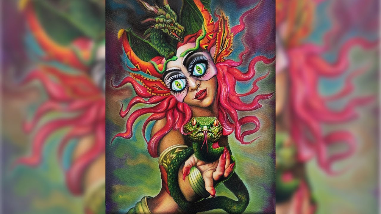 Pintando con Prismacolor Premier. DIABLEZA estilo surrealista