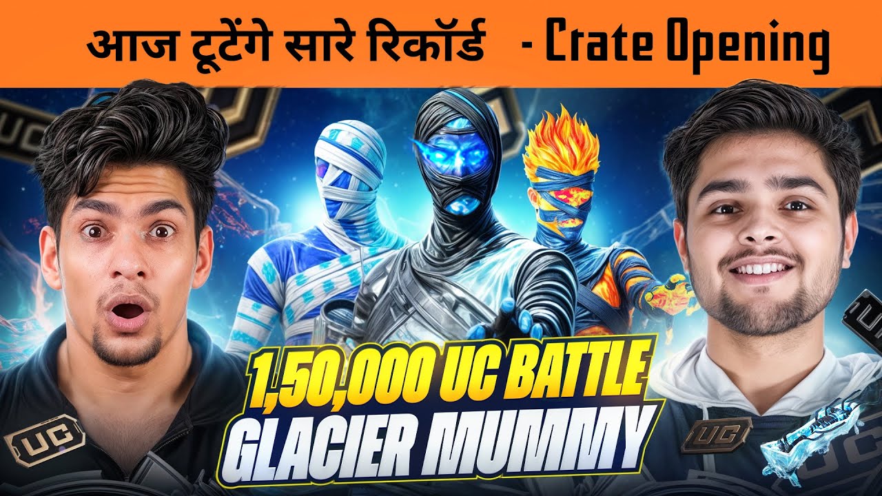 🔥 1,50,000 UC Crate Opening Battle with Bixi OP | Glacier Mummy Suit Crate New Record in BGMI
