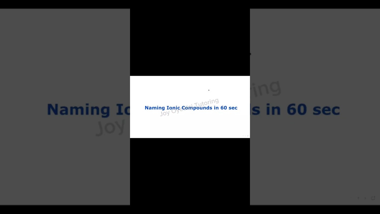 Naming Ionic Compounds in 60 seconds - Example 1 (Chemistry).  #namingioniccompounds #chemistry
