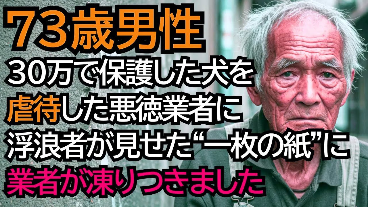30万で保護した犬を虐待していた悪徳業者に、ホームレスのおじいさんが見せた“1枚の紙”──そこに書かれた内容に業者が凍りつきました