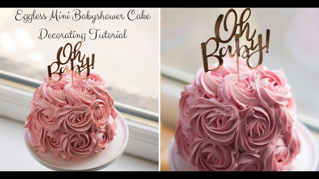 Eggless Mini Baby Shower Cake/Blackforest Baby Shower Cake Tutorial For Begginer