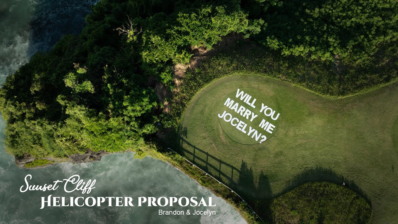 💍 Sunset Cliff Helicopter Proposal in Bali | She Said YES in the Sky! 🌅🚁Brandon & Jocelyn