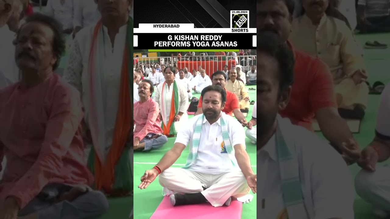Union Minister G Kishan Reddy performs Yoga Asanas on International Yoga Day