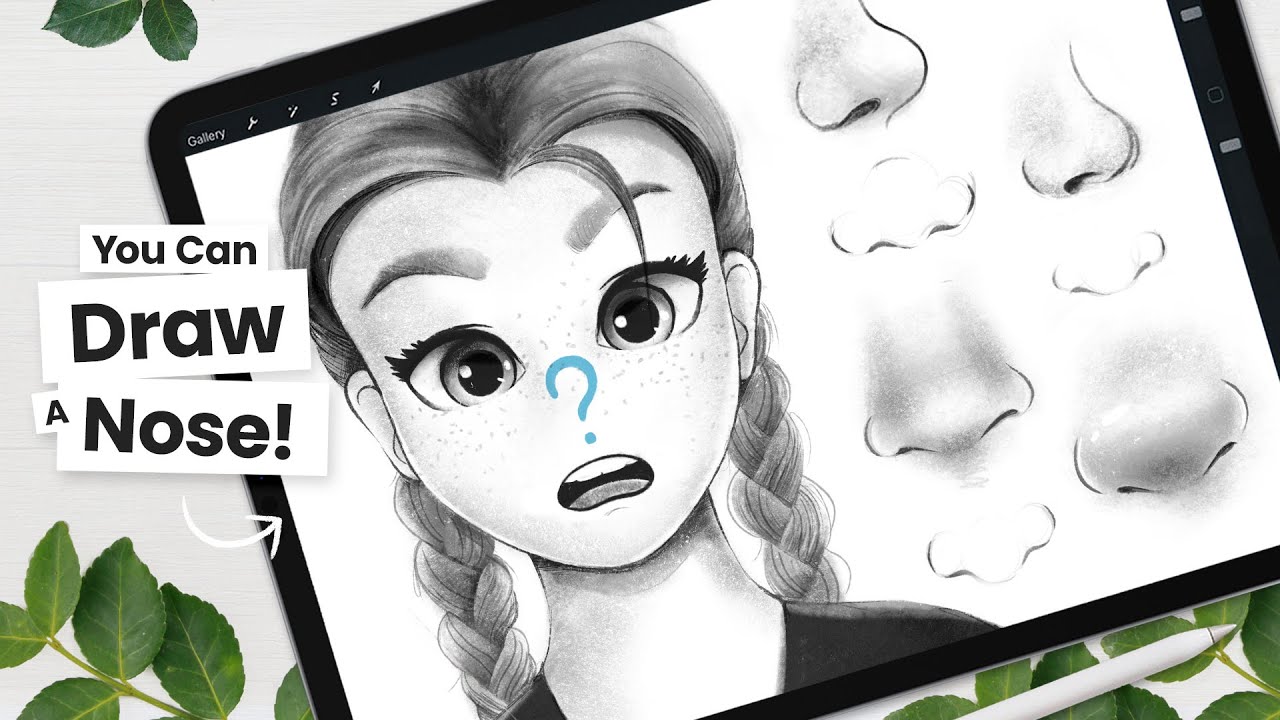 The easiest way to DRAW a NOSE 👃 For all drawing tools!