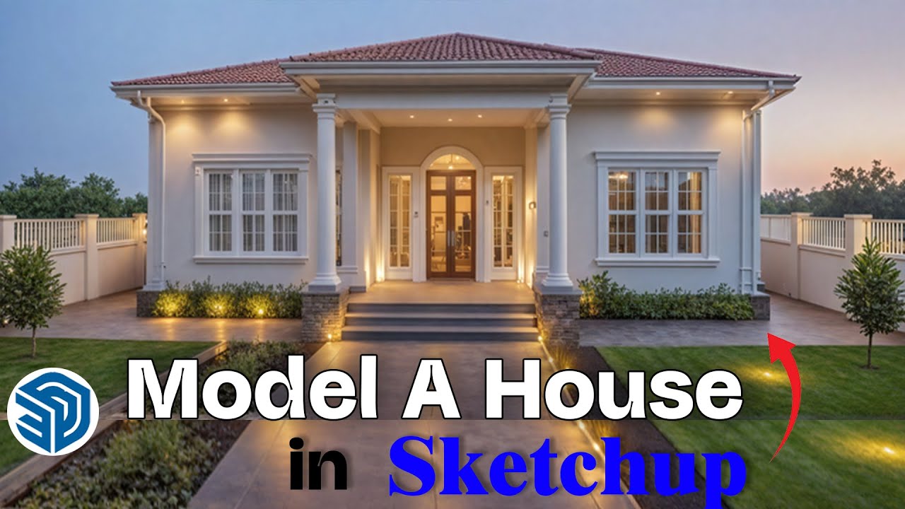 How to Model a Modern House in SketchUp | Free & Easy Modern Home Design Tutorial 2025