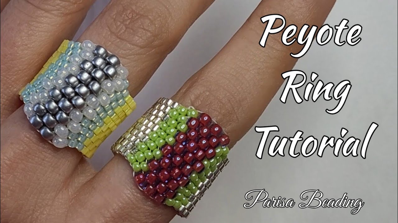 Peyote Stitch Ring tutorial using graduated beads 🌸