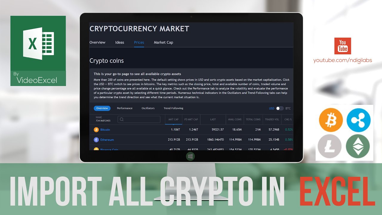 Import ALL Crypto Stock Prices into Excel Office 365