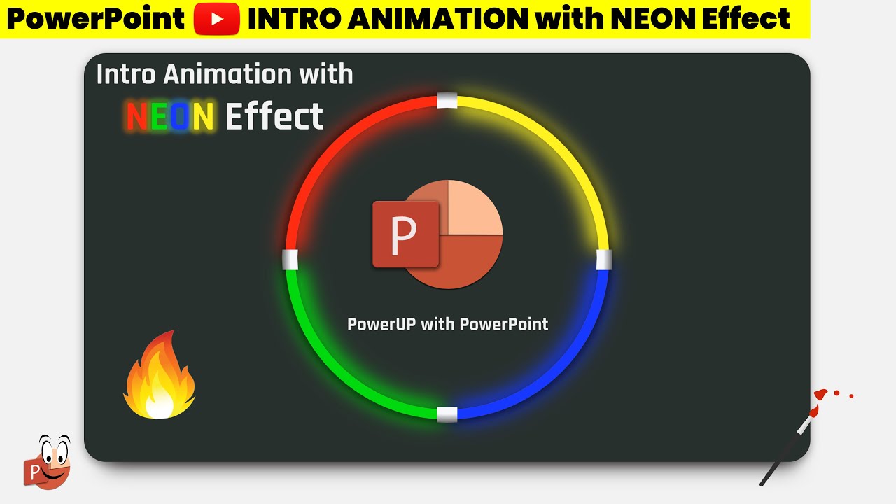 94.YouTube Intro Animation with Neon Effect | PowerPoint Animations