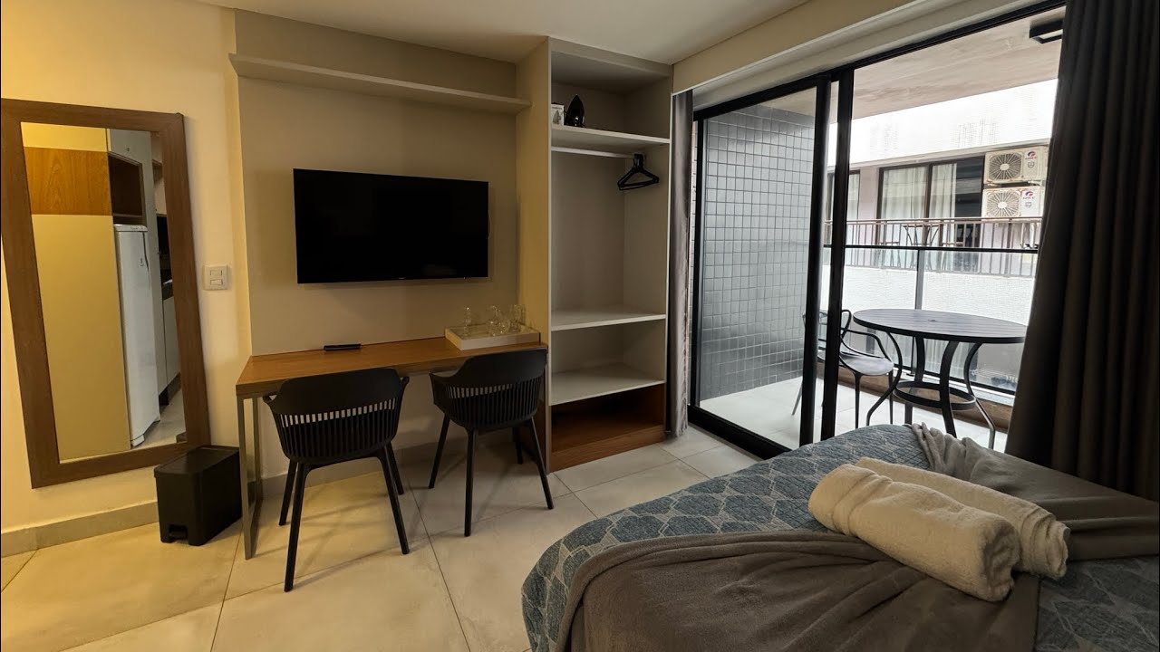 FLAT PÉ NA AREIA | 33m² | PORTEIRA FECHADA.