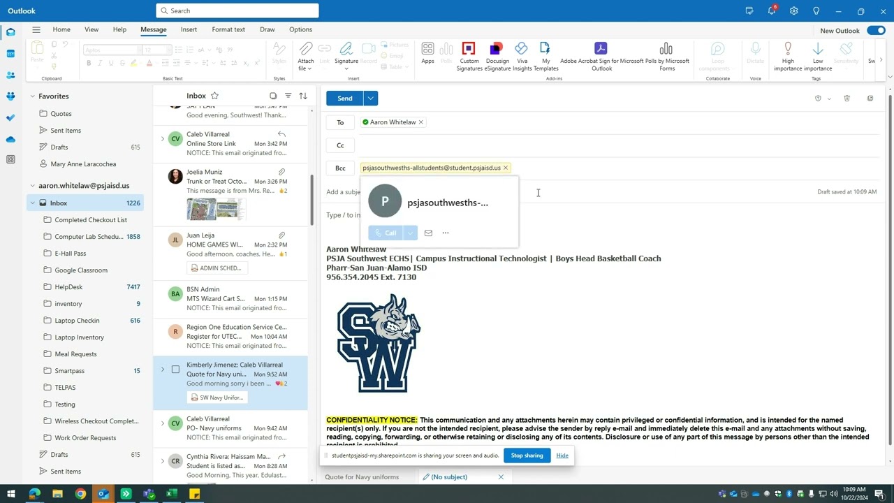 Email all students on campus(BCC)